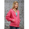 J. America Ladies' Tri-Blend Full Zip Fleece Hood